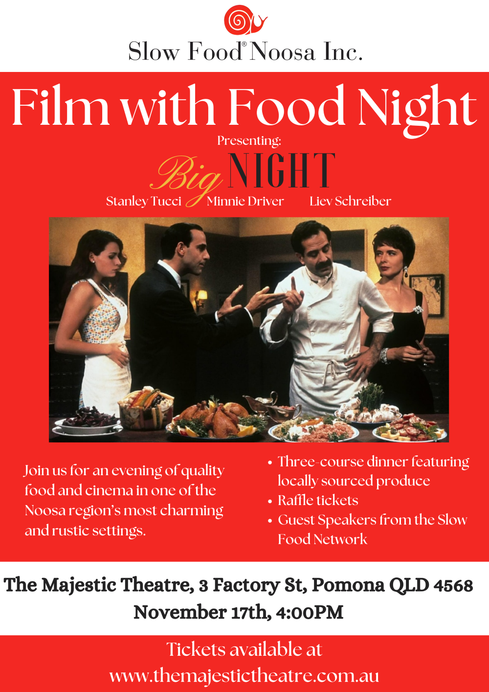 FILM WITH FOOD NIGHT - PRESENTED BY SLOW FOOD NOOSA