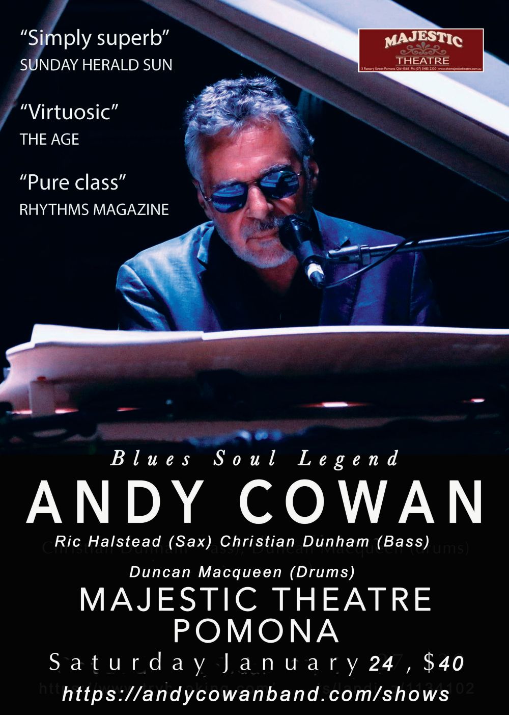 ANDY COWAN LIVE AT THE MAJESTIC !!