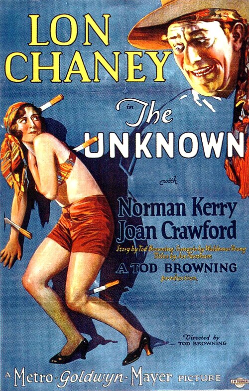 SILENT FILM - THE UNKNOWN - LON CHANEY & JOAN CRAWFORD - 1927