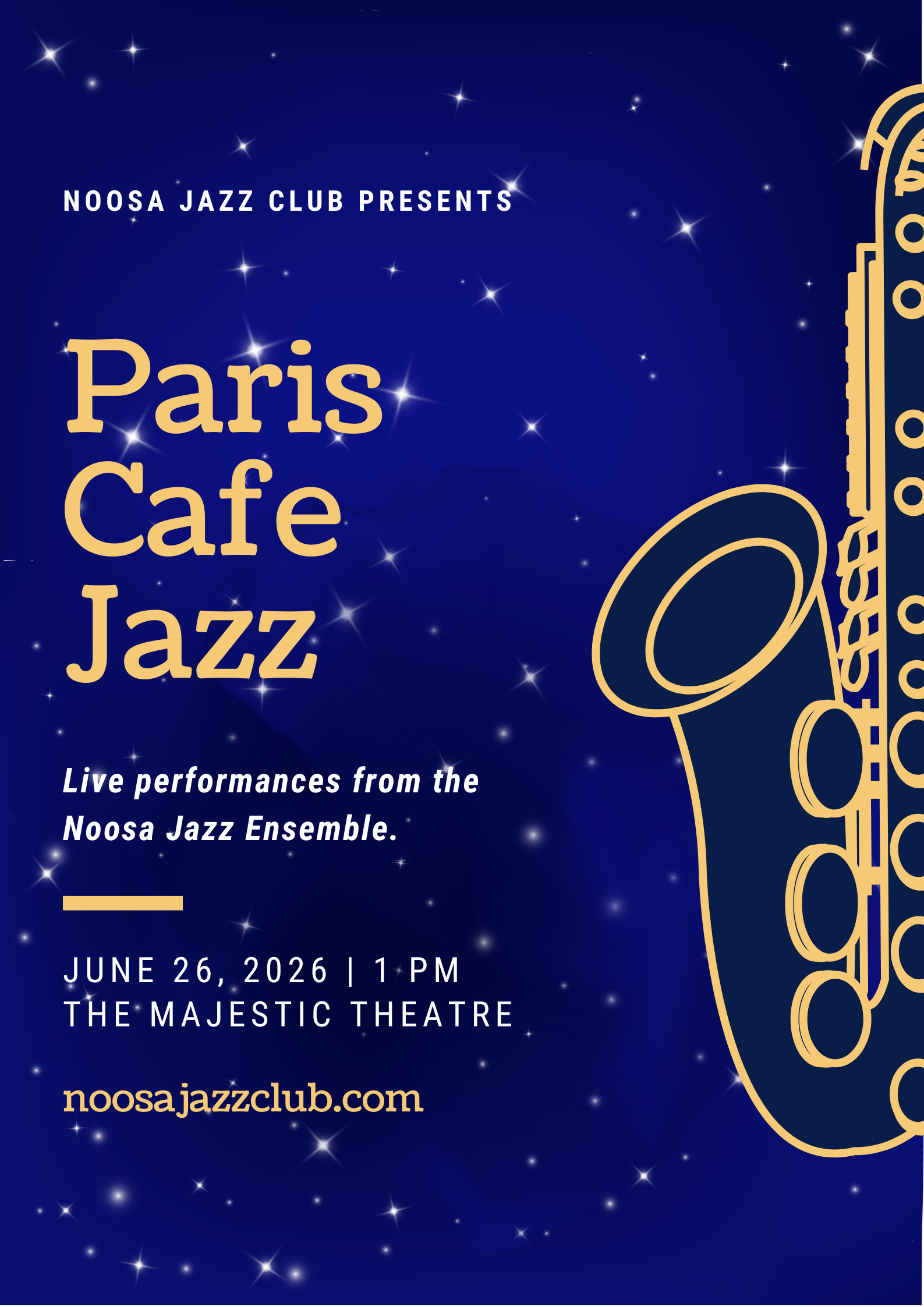 NOOSA JAZZ CLUB PRESENTS PARIS CAFE JAZZ