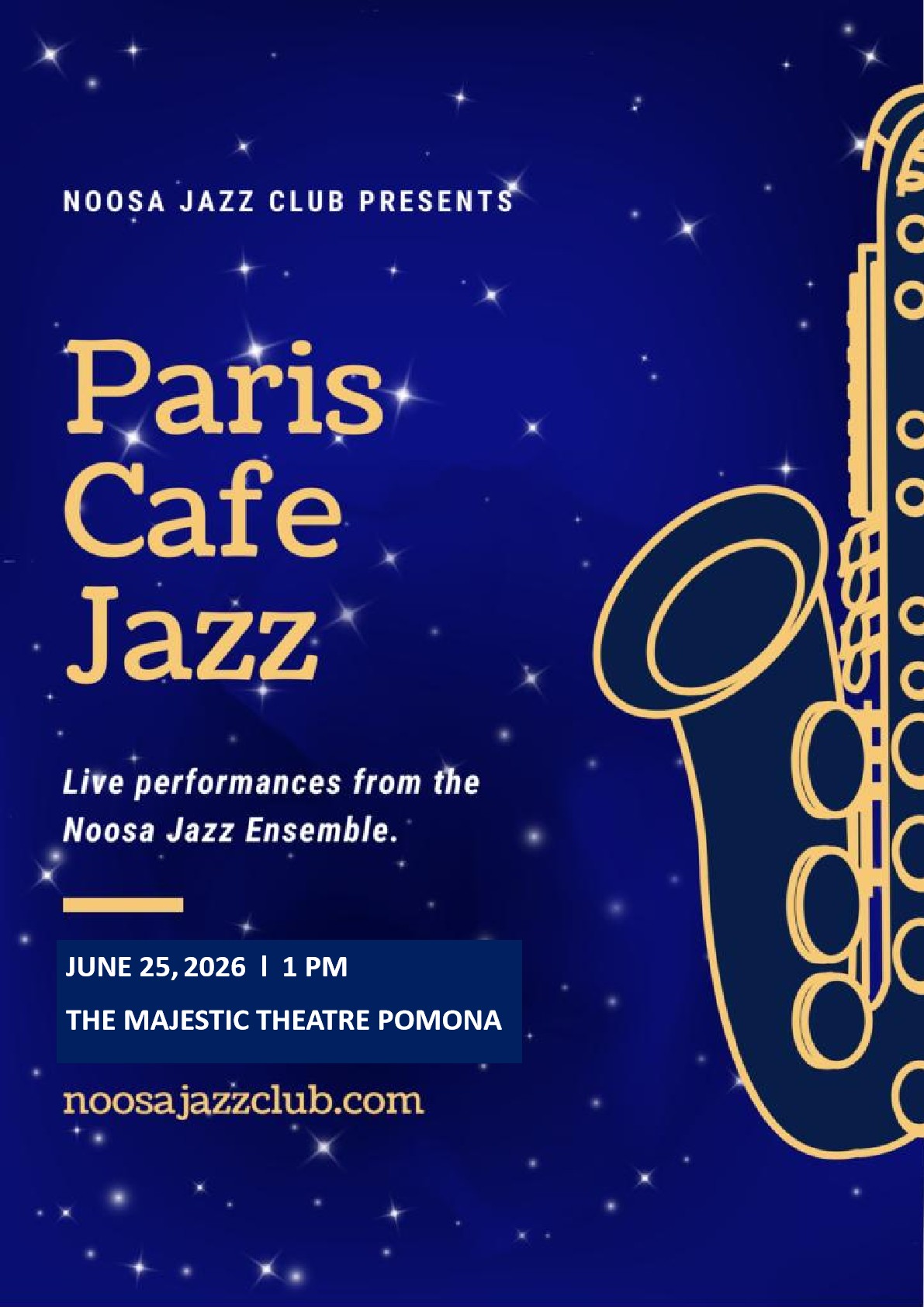 NOOSA JAZZ CLUB PRESENTS PARIS CAFE JAZZ