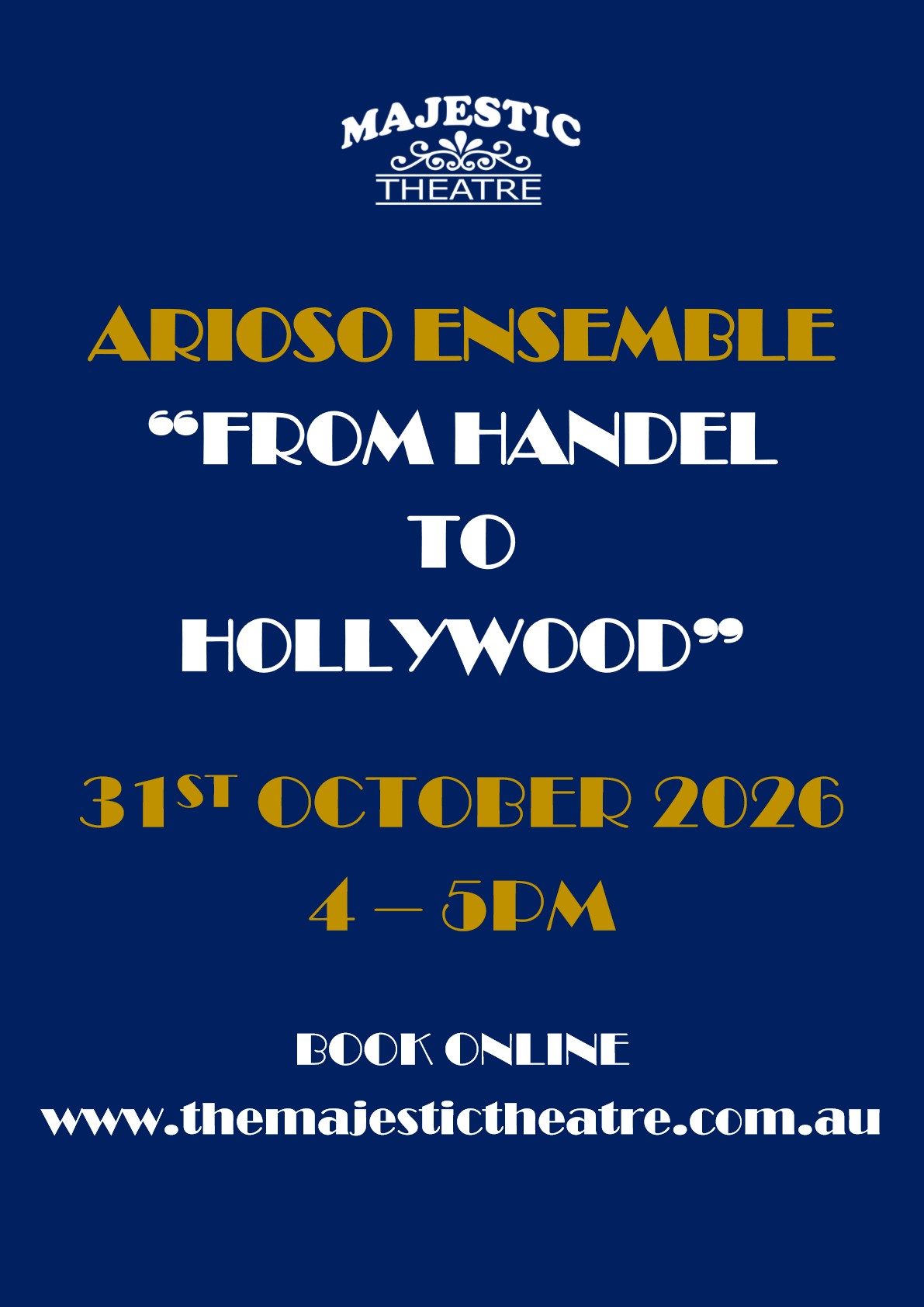 ARIOSO ENSEMBLE -"FROM HANDEL TO HOLLYWOOD"